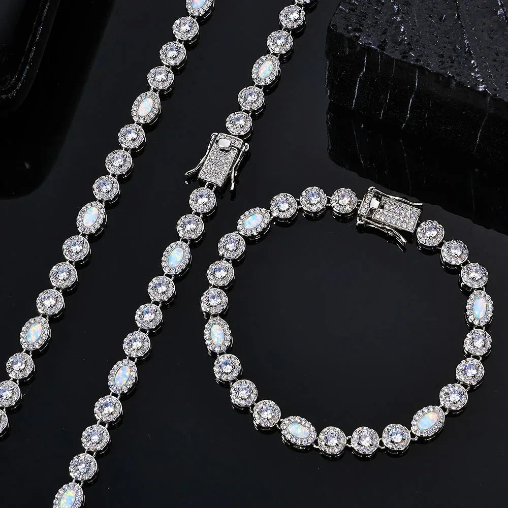 Custom Opal & Zircon Necklace | High-End Hip Hop Jewelry for Men | Caratix - CaratixJewelry